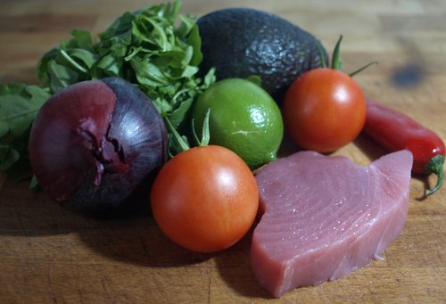 Seared tuna ingredients
